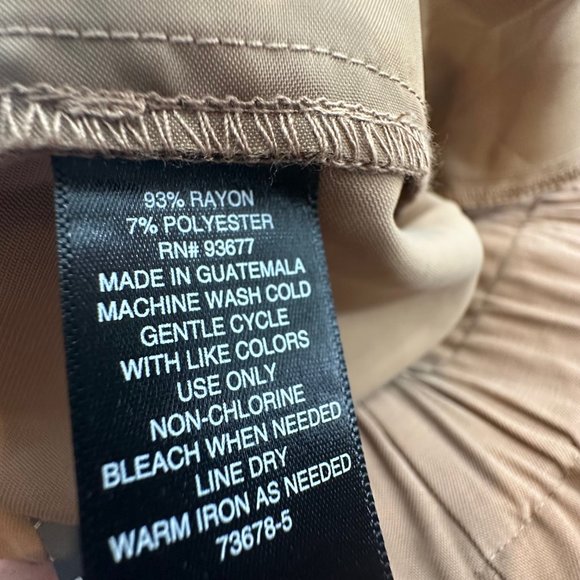 New! Worthington Womens Straight Pull-On Pants Brown XL Pockets High Waisted - Picture 10 of 15